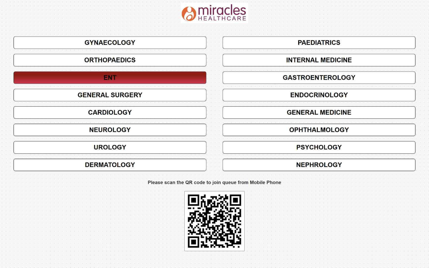 Miracles Healthcare Consulting Departments Menu