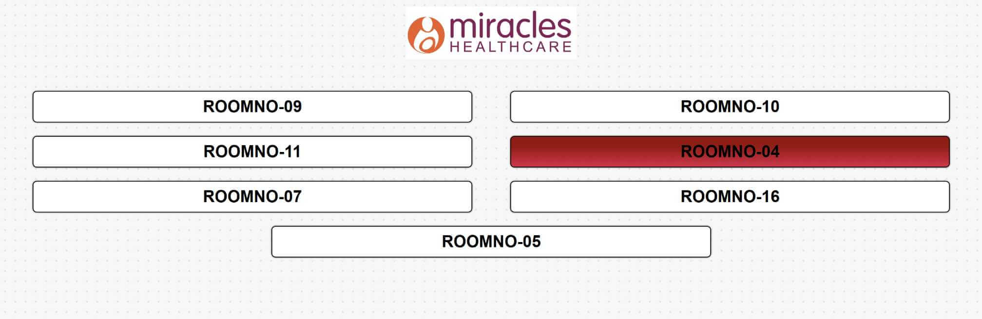 Miracles Healthcare Department Rooms Menu