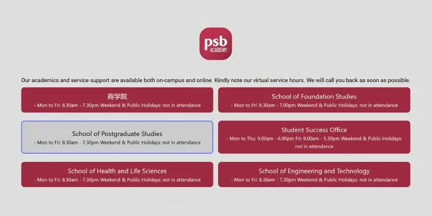 psb academy online appointment booking portal